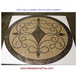 Iron Works II, 48" Polished Mosaic Floor Medallion